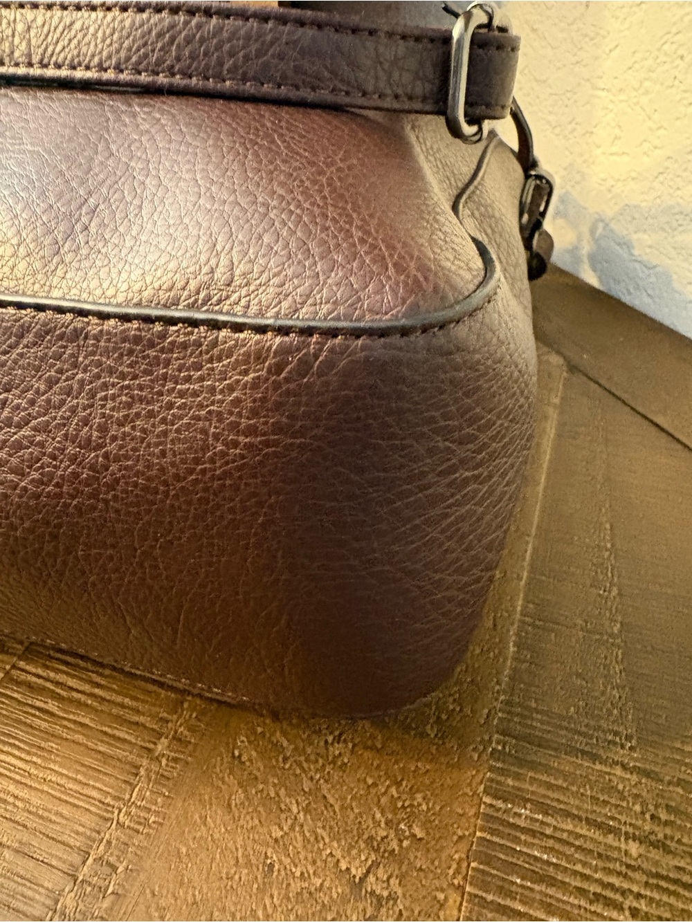 Montana West Dark Brown Studded Leather Shoulder Bag - Picture 10 of 13